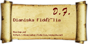 Dianiska Fidélia névjegykártya